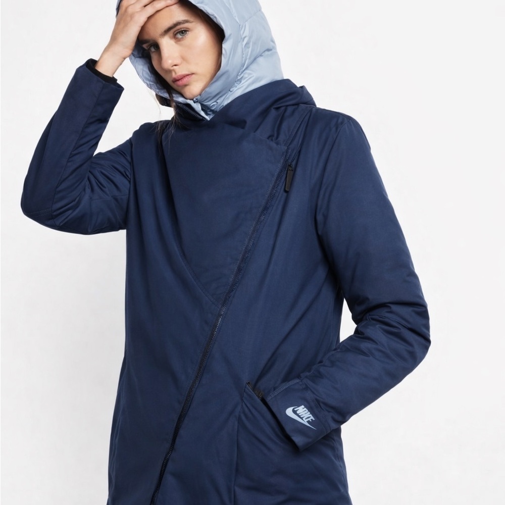 NWT Nike Convertible 3 in 1 Light Weight Down Coat Blue XS​